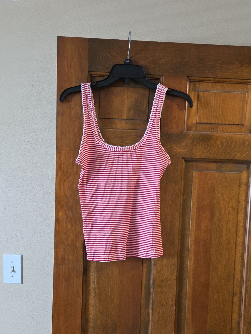 Universal Thread Red & White Striped Tank Top - Classic Scoop Neck